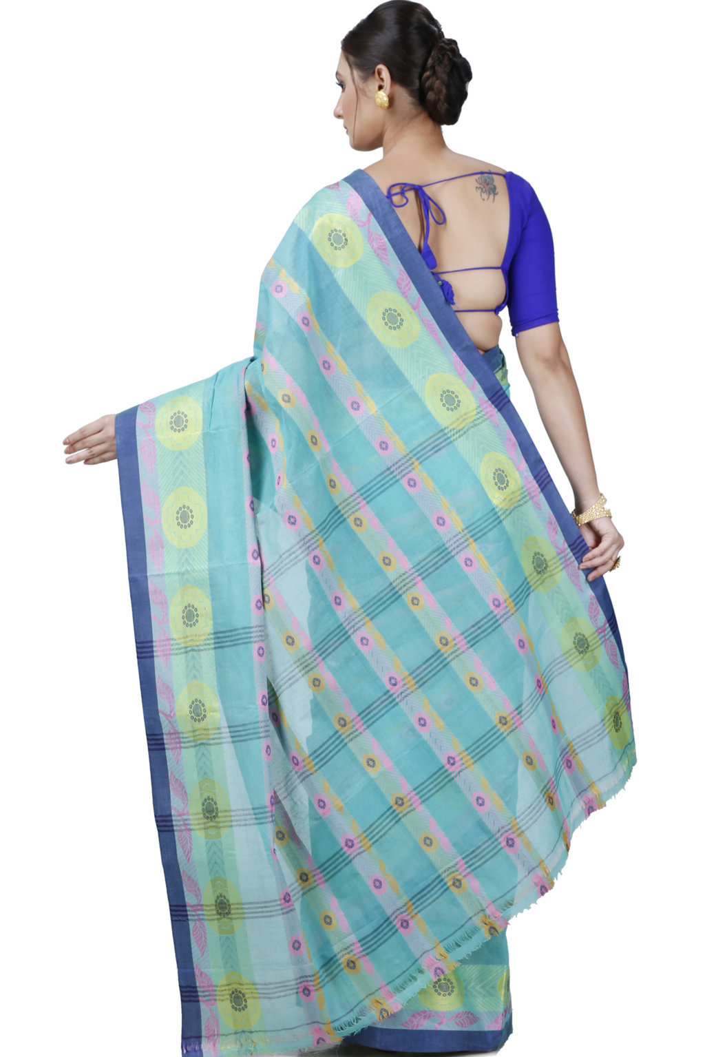 Green Pure Cotton Uttara Tant Saree (1136)